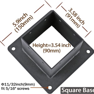 Heavy Duty Steel <strong>Post</strong> Base <strong>Bracket</strong> Powder Coated Wood Fence Deck Pergola <strong>Post</strong> Anchor <strong>for</strong> 4x4 Support - Product Image 2