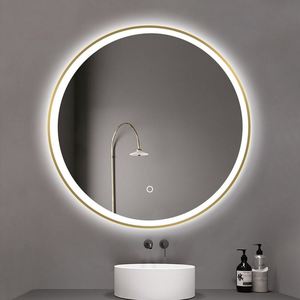 2025 Custom <b>Wall</b> Mounted Aluminum Frame Illuminated Bathroom <b>Vanity</b> Mirror Modern Design Anti-Fog Smart Touch Switch LED <b>Light</b> - Product Image 1
