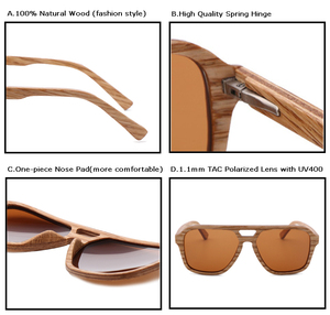 Gafas de <span class=keywords><strong>Sol</strong></span> Ecológicas 2029 Hechas a Mano con Madera de Roble, Gafas de <span class=keywords><strong>Sol</strong></span> Polarizadas Personalizadas con Protección Solar - Product Image 6