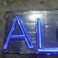 Enseigne Led 3d Lettre Enseigne Led Magasin Extérieur Avant Bâtiment Personnages Lumineux Détail Abysse Miroir Infini