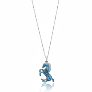 Collar con Colgante de Piedra Turquesa con Diseño de Caballito de Mar, Hecho a Mano en Turquía, Joyería de Plata de Ley 925 al por Mayor - Product Image 2