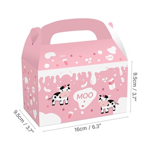 Huacai 12 Cái Hộp Quà Tặng Bằng Giấy Thiết Kế <span class=keywords><strong>MOO</strong></span> Bò Trang Trại Hộp Quà Tặng Kẹo Sô Cô La Bánh Ngọt Đồ Dùng Tiệc Sinh Nhật Cho Trẻ Em - Product Image 2