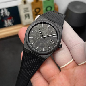 นาฬิกา Tis PRX Black Warrior น้ำหนักเบา 75 กรัม ขนาด 40 มม. ตัวเรือนคาร์บอนไฟเบอร์ ETA ระบบอัตโนมัติ กลไกจักรกล สำรองพลังงาน 48 ชั่วโมง สายยาง พร้อมเข็มบอกเวลา - Product Image 2