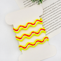 Ruban Ric Rac Tissé Écologique Gordon 8CM Motif Zig Zag 100 Mètres par Rouleau Point Coloré pour Emballage de Vente au Détail et Cadeaux