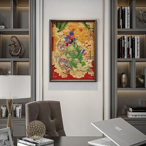 Panneau en laiton de lecture nocturne Guan Yu, design original dans un cadre à mortaise et tenon, logo personnalisé, art mural, directement de l'usine - Product Image 4