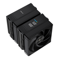 Refroidisseur de processeur COOLLEO P60T DIG BK, radiateur d'ordinateur, affichage numérique, double tour, six caloducs, refroidisseur d'air, refroidisseur de processeur LGA 115X/1200/1700/1851