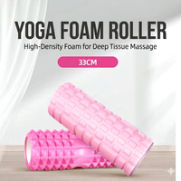 Rodillo de Espuma para Medicina Deportiva, 34 cm x 13 cm, con Rejilla para Masaje de Tejido Profundo, Terapia de Puntos de Presión, Ejercicio, Moldeado Corporal y Adelgazamiento de Piernas