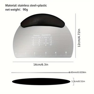 1 raspador de masa de acero inoxidable: herramienta multiusos para repostería y panadería – utensilio de cocina apto para festividades - Product Image 3