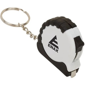 Porte-clés mètre ruban de poche personnalisé avec fonction de verrouillage et de déverrouillage automatiques, mesures en pouces et en centimètres - Product Image 1