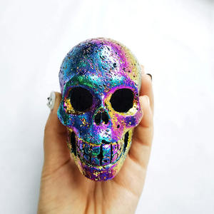 Teschi in Lava di Titanio Aura, <span class=keywords><strong>Pietre</strong></span> Preziose Intagliate, Teschi Cavi per Decorazione Casa e Paralume - Product Image 1