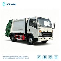 Nouveau camion à ordures compacteur arrière Howo 4x2 7M³ 150HP Euro 6, mini camions à ordures, camion compacteur de déchets Howo