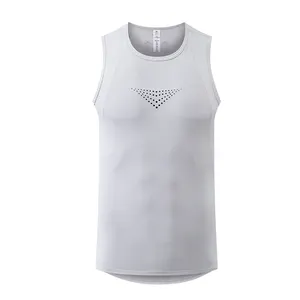 Summer Professional Marathon Team Running Gym Vest For Men Sports Tank Top Gym Wear Training Round Neck Loose Top
