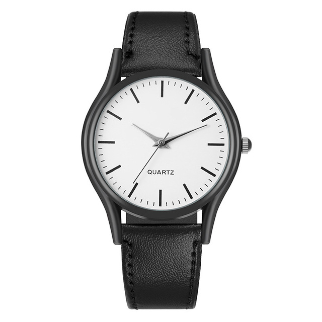 Wholesale Couple Analog Quartz Watches Classic Leather Strap Wristwatch Set for Men and Women