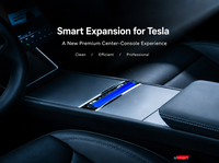 Hub USB-C multiport Saunyoto pour Tesla Model 3/Y avec chargeur rapide et indicateur LED RGB, design mécanique