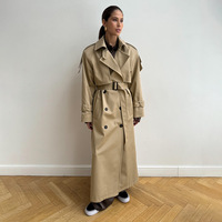 Manteau long coupe-vent croisé en coton épais et polaire pour femme, collection automne-hiver 2026, vente en gros
