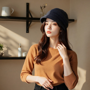 Bonnet en tricot moelleux uni pour femmes, bonnet d'hiver pour temps froid, bonnet ample et chaud pour la randonnée en plein air et la mode quotidienne - Product Image 6