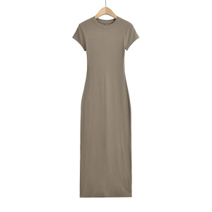 Abito Aderente Stile Mature Spice Girl, Tinta Unita, Design Esclusivo con Vita Elastica e Spacco Posteriore - Product Image 3