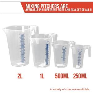 Vente en gros de gobelets doseurs en plastique de 2 litres, gobelets doseurs en plastique pour peinture et expresso, 2000 ml, Maatbeker - Product Image 6