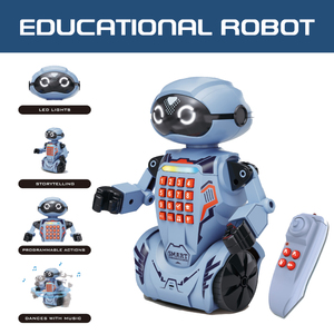 May Mắn Đồ Chơi Giáo Dục Thông Minh RC <span class=keywords><strong>Robot</strong></span> Lập Trình Với Kiến Thức Q & Một Câu Chuyện Kể Chức Năng Ghi Âm Âm Nhạc Ánh Sáng Và Khiêu Vũ - Product Image 2