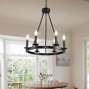 <span class=keywords><strong>Lampadario</strong></span> <span class=keywords><strong>a</strong></span> Ruota di Carro 20 Pollici 6 Luci Lampadari Rustici Circolari Apparecchio di Illuminazione Lampadari Rotondi in Metallo per Ingresso e Atrio - Product Image 3