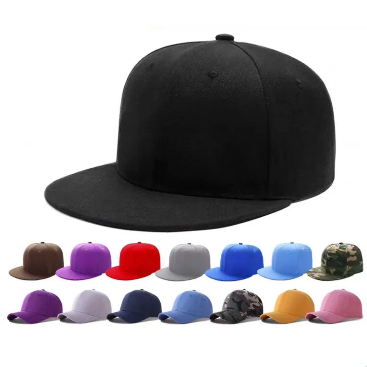 Mode 6 Panel Blanco Platte Rand Snapback Hoeden Hoge Kwaliteit Op Maat Geborduurde Snapback Baseball Hoeden Caps Voor Mannen Groothandel