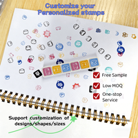 Ensemble de 6 mini tampons pour journal intime, design de logo personnalisé, motifs mignons, tampons à encre automatique pour scrapbooking