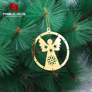 Incisione Laser ornamenti in vetro acrilico palline di natale specchio in plastica decorazione albero di natale foglio acrilico per la casa - Product Image 2