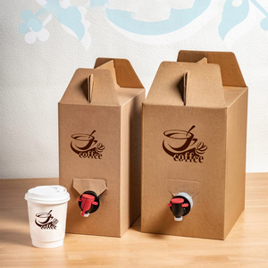 Porte-boissons en <span class=keywords><strong>carton</strong></span> écologique personnalisé 32/64/96/128/160 oz, économique, pour emporter, boîte à café, <span class=keywords><strong>distributeur</strong></span> de café jetable - Product Image 4
