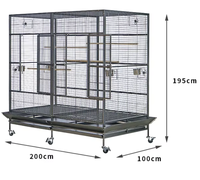 Cage à oiseaux en métal haut de gamme, pliable, grande cage pour perroquets, avec plateau coulissant profond et roues silencieuses à 360°, idéale pour les voyages
