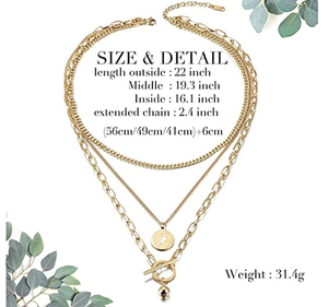 แฟชั่นที่ทันสมัยทองรอบเหรียญสร้อยคอสร้อยคอจี้สร้อยคอชั้น - Product Image 2