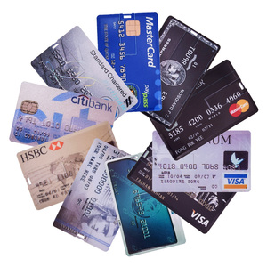 In Stock Custom logo Plastic Credit Card Usb Pendrive Fleshka Wholesale ultra Slim Card Usb Flash Drive Waterproof Usb Flash