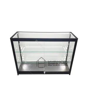 Mostrador de exhibición al por menor, luz LED de vidrio, escaparate de tienda, diseño de vidrio de aluminio, gran oferta