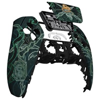 Coque de manette PS5 - Plaque frontale antidérapante au toucher doux motif Totem Serpent, Housse ergonomique à faire soi-même