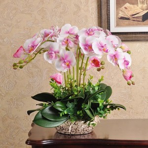 Orquídeas artificiales de plástico para decoración de escritorio, orquídeas púrpuras, bonsái para todo tipo de plantas verdes - Product Image 5