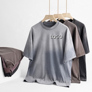 100% Cotton Knitted Unisex Washed Plain T-shirt Wholesale Heavyweight Printed Oversized Blank O-neck Eco-Friendly Breathable for - Product Image 3