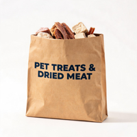 Servizio di Stampa Digitale Personalizzata su Carta per Sacchetti Piatti in Carta Kraft per Snack per Animali Domestici con Logo Personalizzato, MOQ Basso