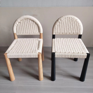 <span class=keywords><strong>Chaise</strong></span> de salle à manger design en abaca en bois moderne <span class=keywords><strong>noire</strong></span> chaises d'événement de fête de mariage <span class=keywords><strong>chaise</strong></span> à dossier tressé - Product Image 6