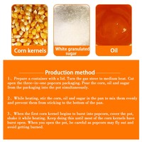 Popcorn Caramel Chocolat Dur au Maïs 3-en-1 Micro-ondable en Sac, Saveur Sucrée, Collations Céréalières, Vente en Gros