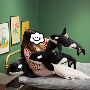 Tiburón relleno animales marinos realista Orcinus <span class=keywords><strong>Orca</strong></span> <span class=keywords><strong>ballena</strong></span> negra juguetes <span class=keywords><strong>de</strong></span> <span class=keywords><strong>peluche</strong></span> pez grande muñeca <span class=keywords><strong>de</strong></span> tela niños regalo <span class=keywords><strong>de</strong></span> cumpleaños - Product Image 6