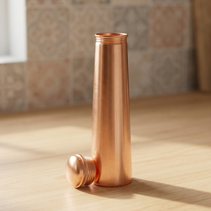 Pure Copper Water Bottle Matte Copper Flask with Lid Reusable Leak Proof <b>Drinkware</b> for Outdoor Office Gift- Indian Home Crafts - Product Image 3