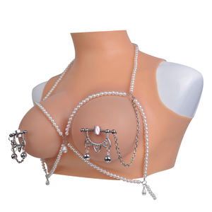 Pinzas para pezones de cuero con cadena de PP, cadena Golly, estimulación de senos femeninos, clips para pezones torcidos sexy BDSM para mujeres, juguete erótico - Product Image 3