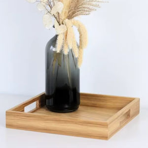 Nouveau plateau de service en bois de luxe poli, écologique, élégant, assiettes et sous-verres pour la décoration de la maison et les cadeaux de l'Aïd - Product Image 1