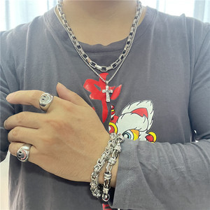 Stainless Steel <b>Cross</b> Pendant Necklace Men's Geometric Design Punk Retro Style 120186 - Product Image 4