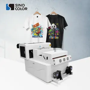 SinoColor 30/40cm 60/80cm I3200 I1600 Head 2400dpi With Shaker And Dryer Custom Transfers Film DIY T-shirts Hoodies Dtf Printer