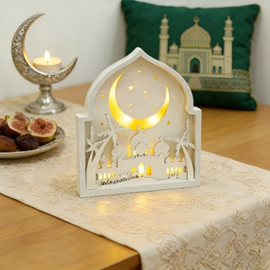 Nuova Decorazione Luminosa LED in Legno per Feste Musulmane, Regalo Creativo per la Casa, Decorazione Antica per <span class=keywords><strong>Interni</strong></span>, Compleanno/<span class=keywords><strong>Laurea</strong></span> - Product Image 4