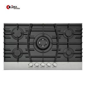 IDEA Estufa de gas Integrada Vidrio templado negro Hierro fundido Cocina de gas Superficie de vidrio templado Uso doméstico en el Hotel - Product Image 4