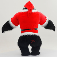 Kostum Maskot Gorila Hitam Santa Natal Inflatable Harga Murah Buatan Pabrik, Kostum Karakter King Kong Inflatable