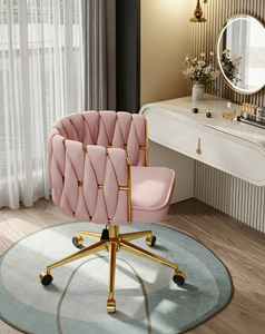 Light Luxury Tufted <b>Swivel</b> <b>Chair</b> Velvet Accent Armchair Adjustable Height Rolling <b>Office</b> Seat for Living Room - Product Image 5