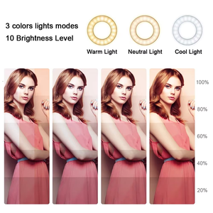 LEDEAST 10.2 LED Dimmable Desk Makeup Beauty <span class=keywords><strong>RingLight</strong></span> avec support de téléphone pour <span class=keywords><strong>iPhone</strong></span> Android Ring Light avec support - Product Image 4