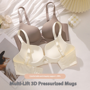 Dames Zomer Stijlvolle Naadloze Dagelijkse Gebreide Bh En Slipje Draadvrije Ondersteuning Ademend Ondergoed Groothandel - Product Image 3